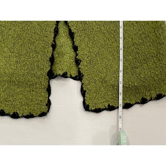 Wind River Moss Green Collared Single Button Chunky Knit Cardigan, Lagenlook, M - Picture 11 of 11